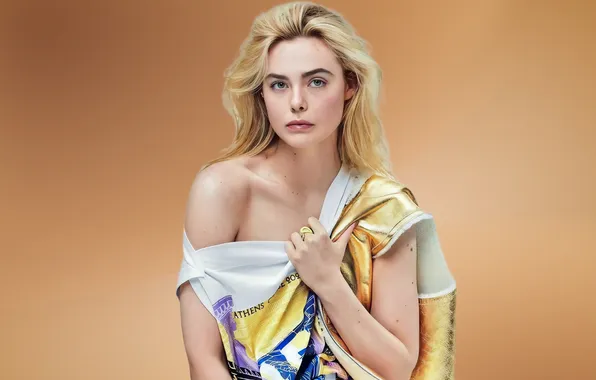 Взгляд, актриса, блондинка, красивая, Elle Fanning, Эль Фаннинг