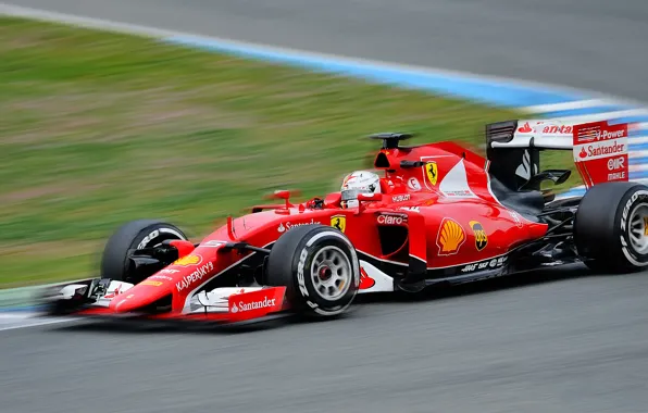 Картинка гонки, болид, автоспорт, Себастьян Феттель, Формула-1, Scuderia Ferrari