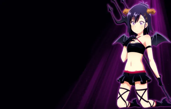 Girl, devil, weapon, anime, horn, oni, by sanoboss, Gabriel DropOut