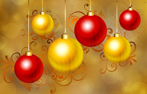 Картинка шарики, новый год, рождество, вектор, украшение