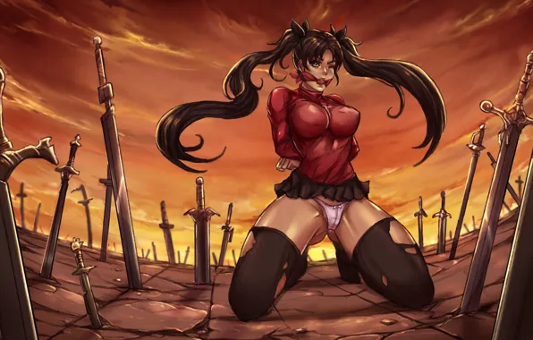 Sword, pantsu, Fate Stay Night, pussy, boobs, breast, anime, ken