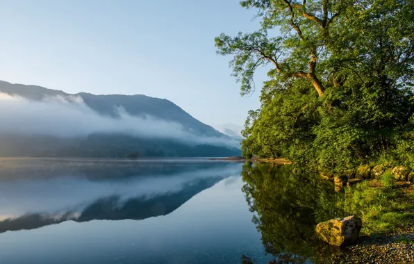 Картинка горы, озеро, отражение, Англия, Cumbria, Ullswater, Алсуотер