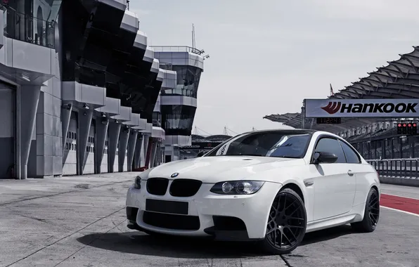 Картинка белый, бмв, BMW, white, трек, track, e92