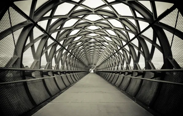 Bridge, France, black and white, Christophe Gobin, La Roche Sur Yon, Passerelle de La Gare