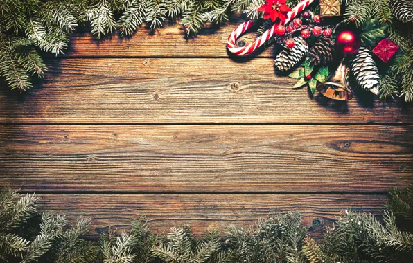 Картинка Новый Год, Рождество, wood, merry christmas, decoration, fir tree