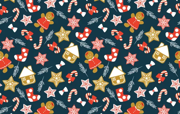 Украшения, фон, Новый Год, Рождество, Christmas, winter, background, pattern