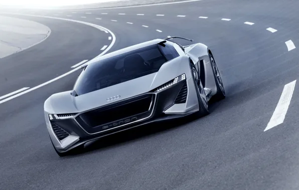 Серый, движение, Audi, разметка, 2018, PB18 e-tron Concept