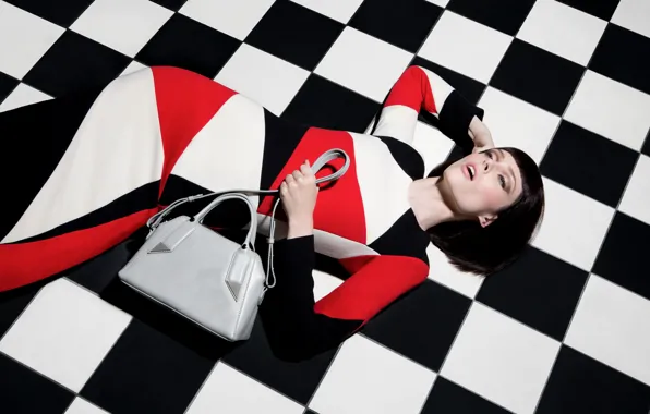 Стиль, модель, сумочка, мода, вид сверху, Coco Rocha, Коко Роша, лежа на полу
