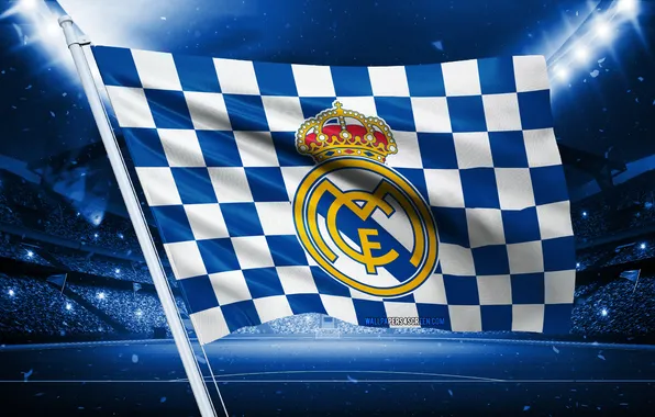 Logo, Football, Stadium, Real Madrid, Soccer, Flag, Hala Madrid