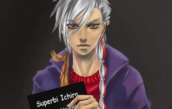 Табличка, данные, парень, Superbi Ichiro, Katekyo Hitman REBORN, Учитель мафиози Реборн, Скуало, Суперби Скуало