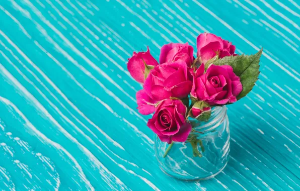 Розы, букет, wood, flowers, vase