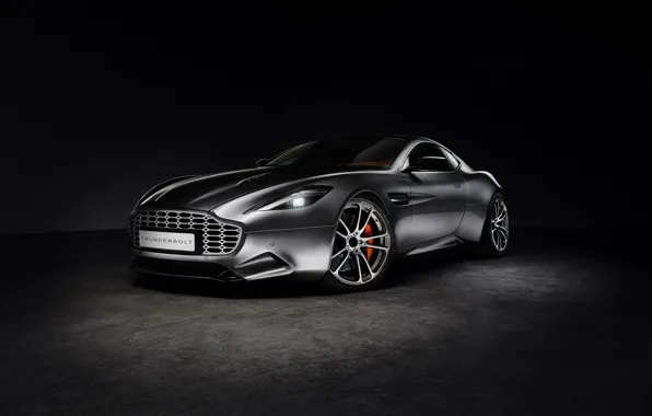 Aston Martin, Черный фон, Серебряный, Thunderbolt, 2015, galpin