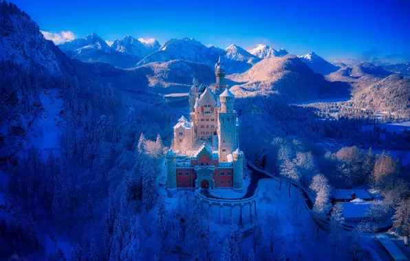 Germany, architecture, Neuschwanstein Castle, bavaria, ice palace