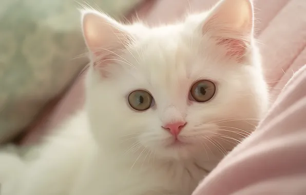 Кошка, взгляд, поза, котенок, мордашка, ИИ-арт, нейросеть