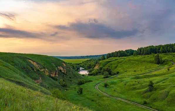 Картинка холмы, Тульская область, Andrey Gubanov, Ишутино