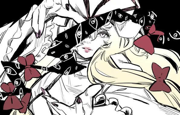 Глаза, взгляд, девушка, Touhou, Тохо, Тоухоу