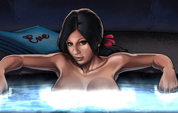 Boobs, water, brunette, Eve, Leisure Suit Larry: Reloaded