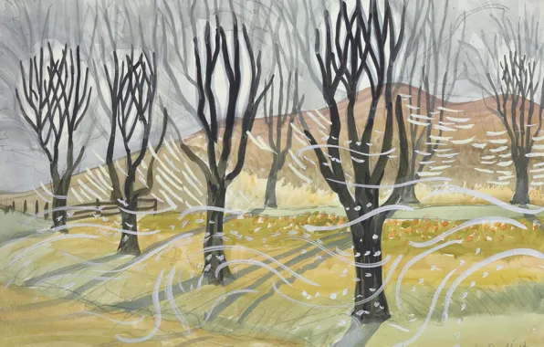 Картинка 1916, Charles Ephraim Burchfield, Trees in Winter