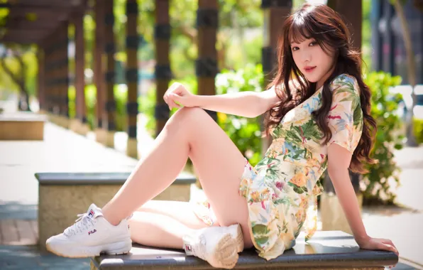 Картинка девушка, поза, азиатка