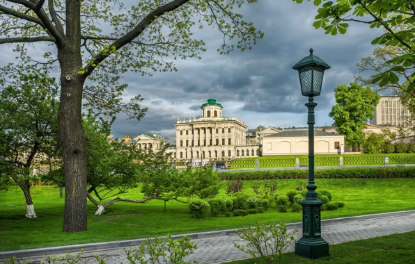 Картинка парк, фонари, Москва, аллея, Russia, Moscow