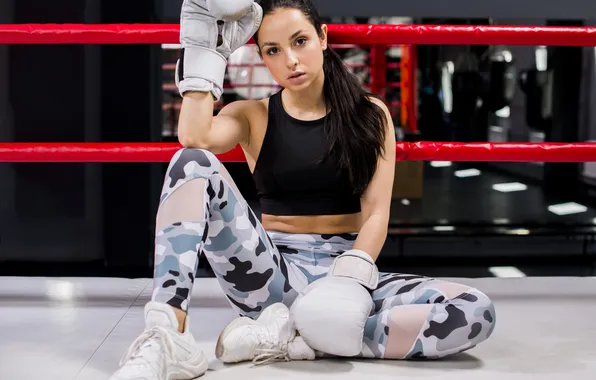 Картинка girl, posing, gym, boxer