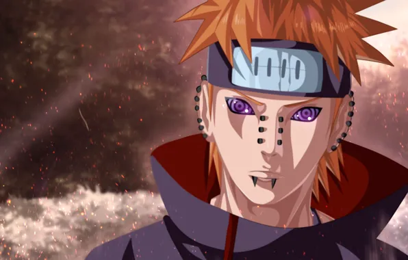 Fire, flame, Naruto, sharingan, evil, Akatsuki, piercing, Yahiko