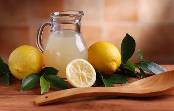 Juice, lemon, fruit, pitcher, lemonade