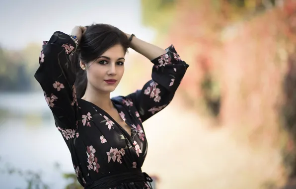 Взгляд, волосы, брюнетка, милашка, Sara