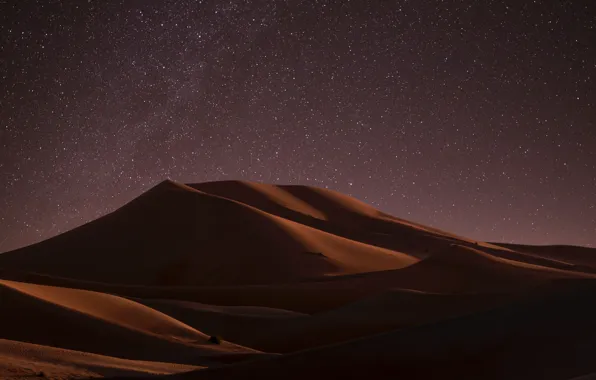 Барханы, пустыня, desert, звездная ночь, dunes, starry night, Walid Ahmad