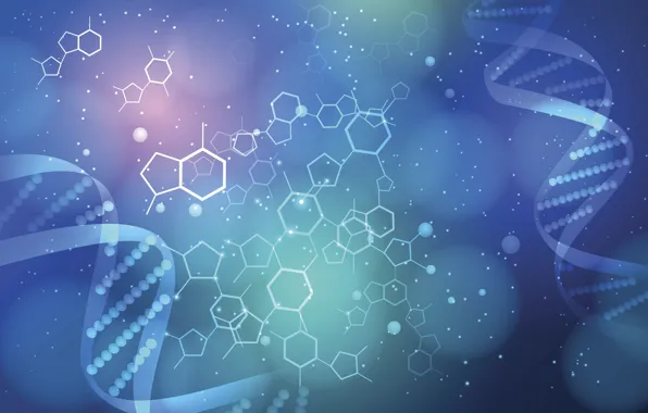 Картинка ДНК, Фон, Голубой, Биология