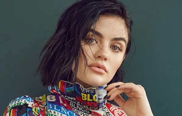 Взгляд, девушка, лицо, блузка, Lucy Hale
