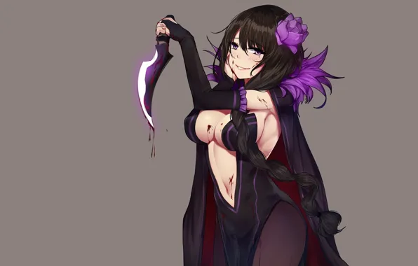 Девушка, кровь, кинжал, anime, art, re zero kara hajimeru isekai seikatsu