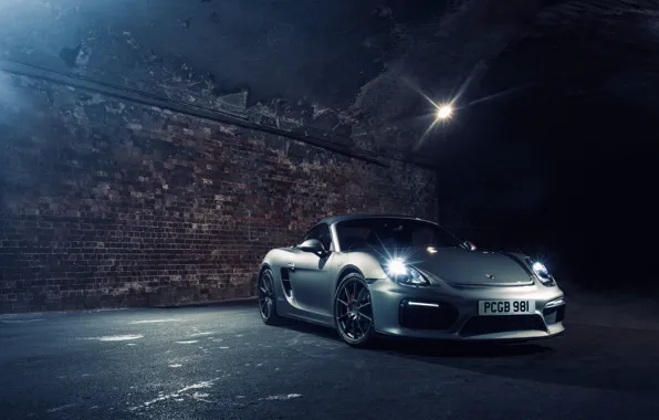 Фары, вечер, Porsche, переулок, Boxster, Spyder
