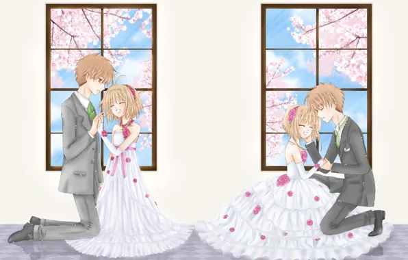Пара, девочка, парень, Card Captor Sakura, Сакура - собирательница карт