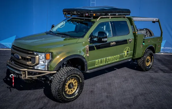 Ford, Green, F-250, Ford F-250, 2019, SEMA 2019, Baja Forged, LGE-CTS Motorsports