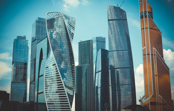 City, light, summer, sky, sunset, beautiful, view, skyscraper