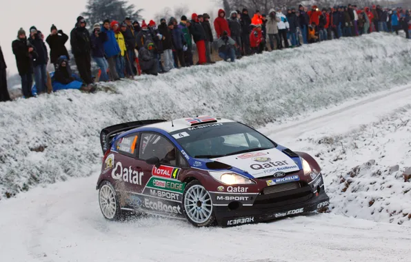 Ford, Зима, Снег, Люди, Форд, Занос, WRC, Rally