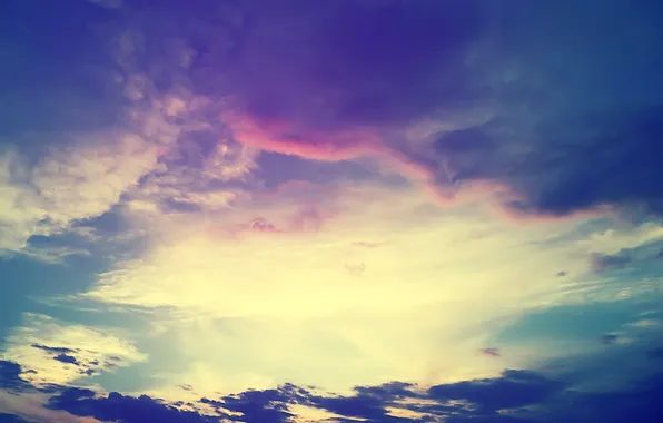 Картинка небо, облака, закат, тучи