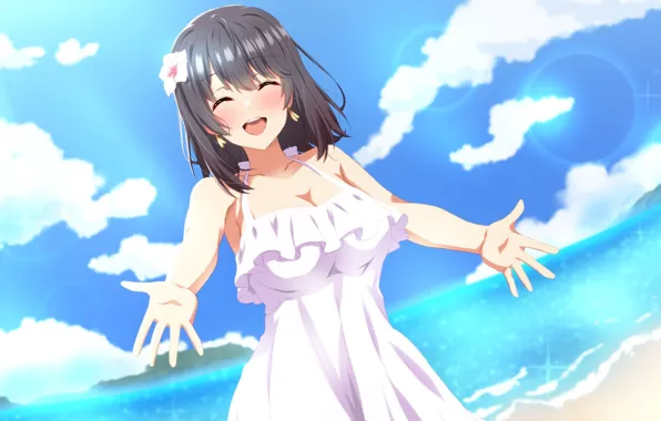 Море, лето, девушка, Haruno Yukinoshita, Yahari Ore no Seishun Love Comedy wa Machigatteiru, by Lieass