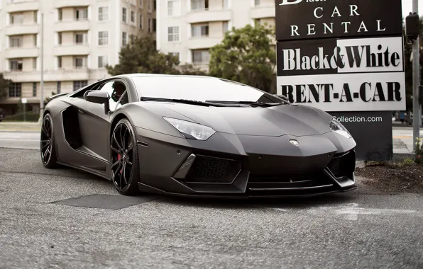 Lamborghini, black, aventador, lp700-4