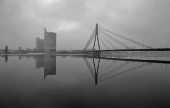 Bridge, bridge, reflection, reflections, Reflection, Riga, Reflections, RIGA