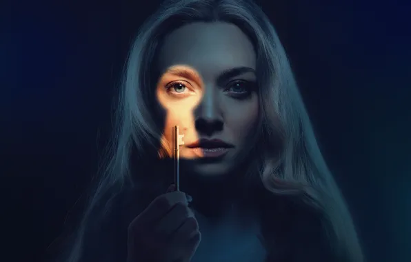 Картинка взгляд, тень, макияж, ключ, Amanda Seyfried, Аманда Сайфред, замочная скважина, Горничная