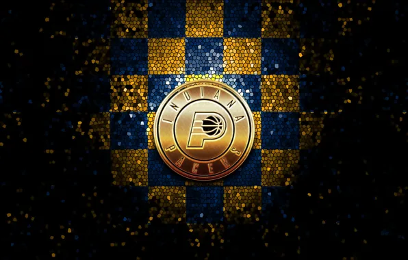 Wallpaper, sport, logo, basketball, NBA, Indiana Pacers, glitter, checkered