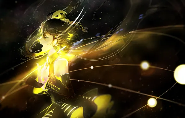Девушка, Vocaloid, поет, Luo Tianyi