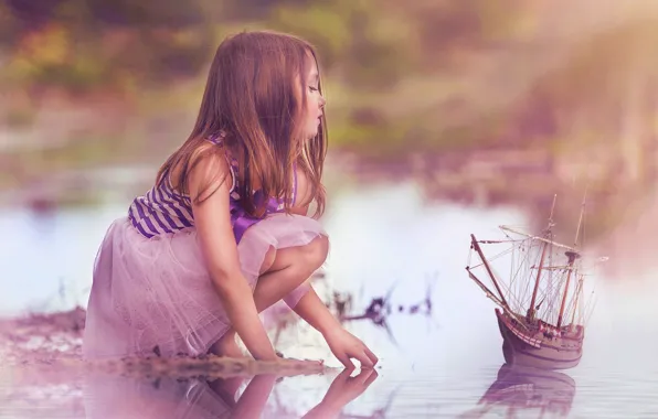 Вода, юность, красота, кораблик, water, beauty, очарование, boat