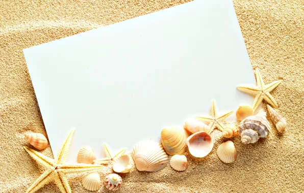 Картинка песок, ракушки, texture, sand, paper, seashells, starfishes