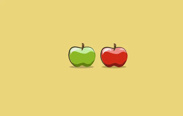 Картинка яблоки, цвет, пара, фрукты