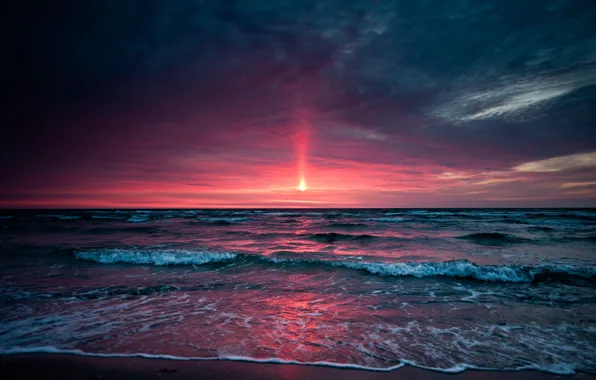 Картинка море, небо, закат, Sunset