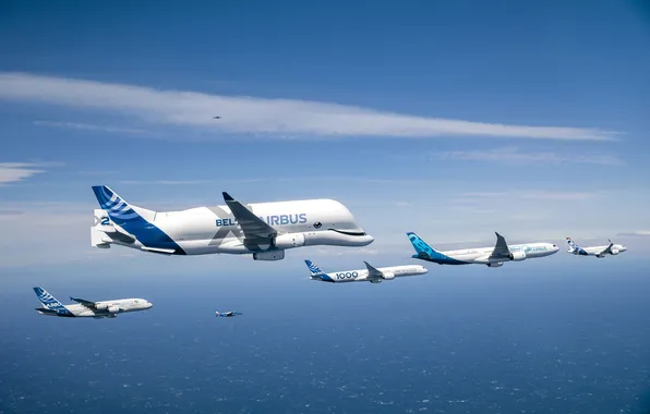 Картинка Airbus A380, Airbus Beluga, Airbus A350, Airbus A330