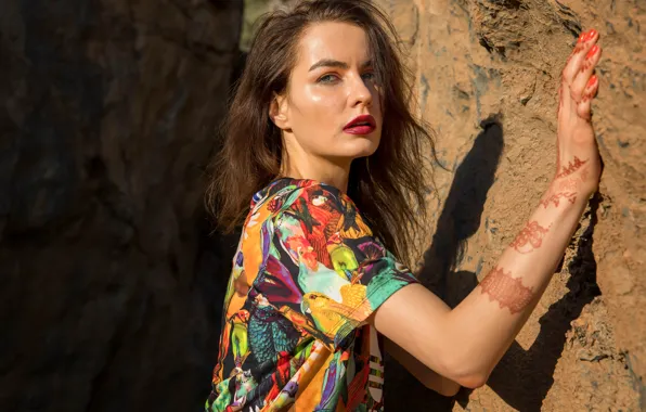 Картинка лето, взгляд, лицо, фон, модель